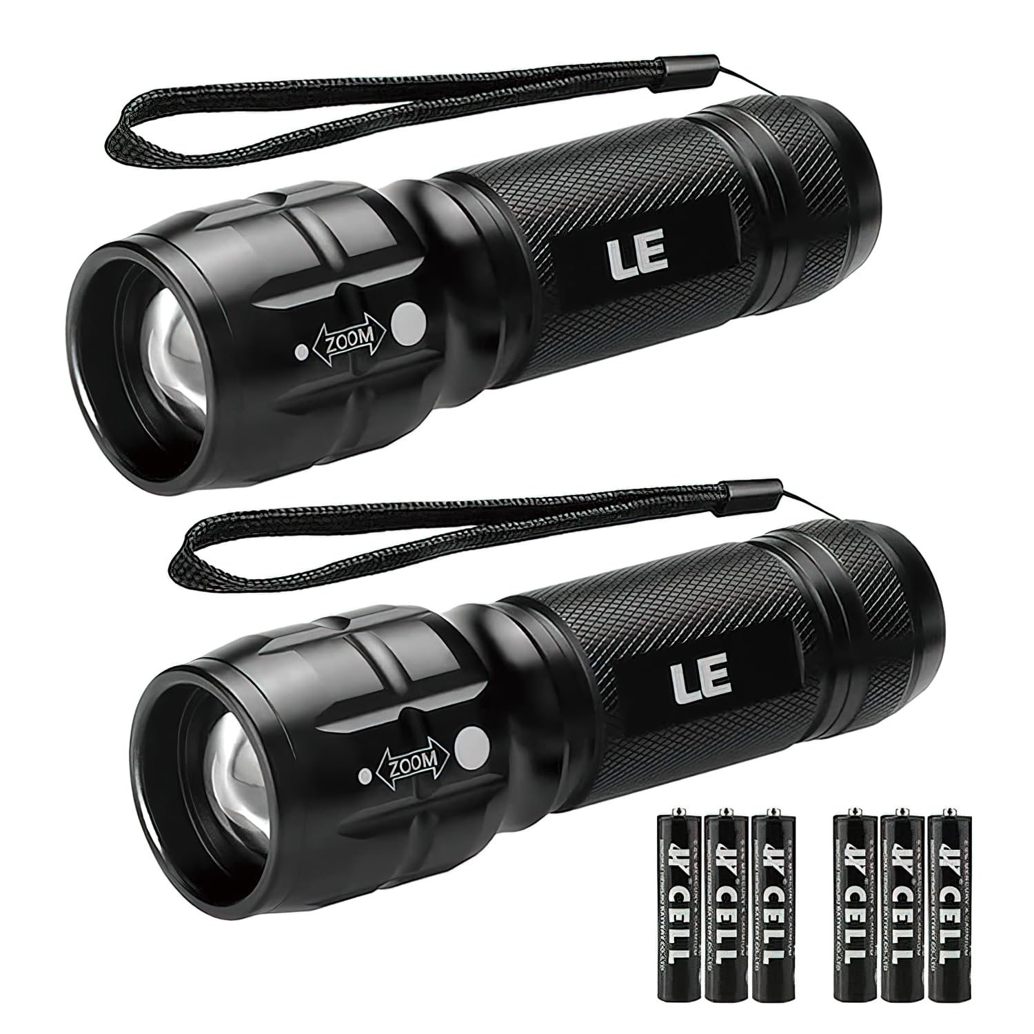 Lighting EVER LED Flashlights High Lumens, Small Flashlight, Zoomable, Waterproof, Adjustable Brightness Flash Light for Outdoor, Emergency, AAA Batteries Included, Tactical & Camping Accessories