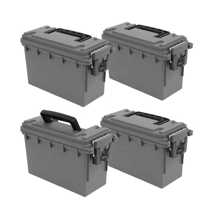 Sheffield 12629 Ammo Storage Box, Stackable .30 Cal Field Boxes, Water and Dust Resistant, Lockable Storage Box with Handle, Secures Hunting Gear, Supplies, and Bullets, Made in USA, Black, 1-Pack