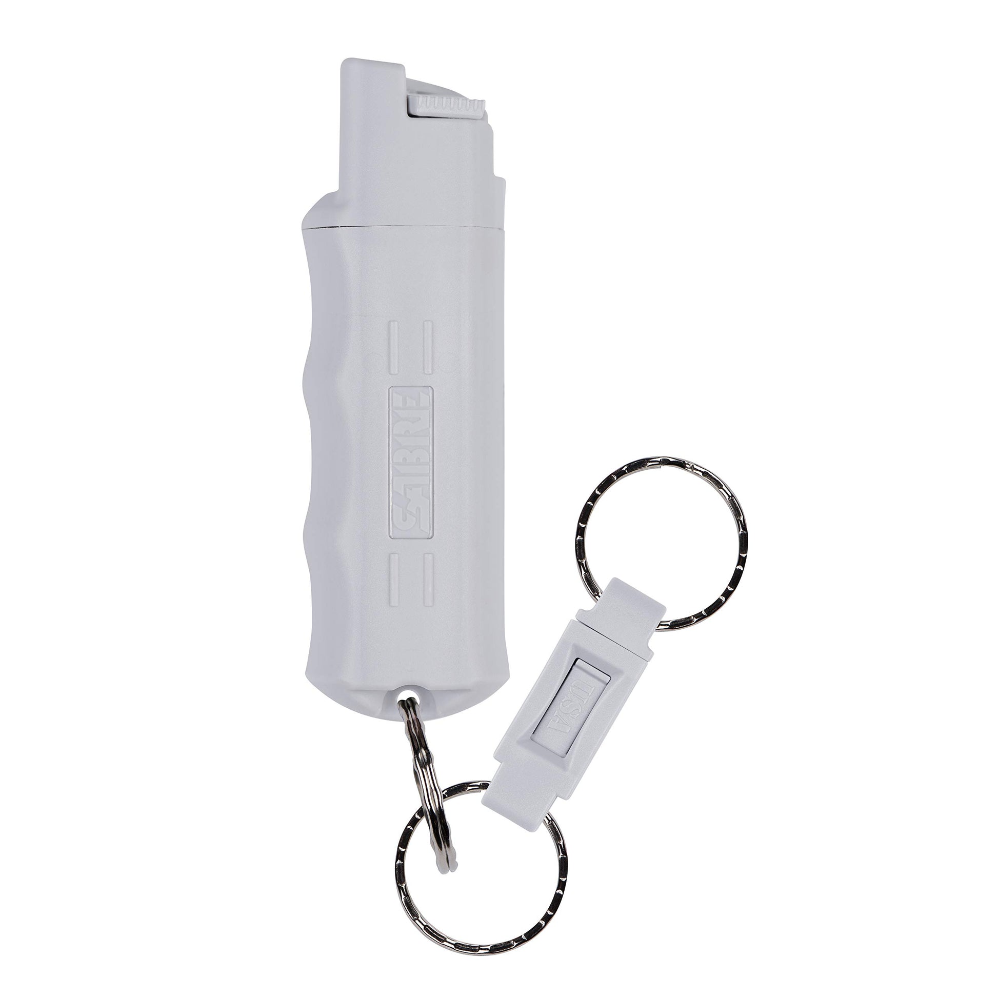 SABRE Pepper Spray, Quick Release Keychain for Easy Carry and Fast Access, Finger Grip for More Accurate and Faster Aim, Maximum Police Strength OC Spray, 0.54 fl oz, Secure and Easy to Use Safety