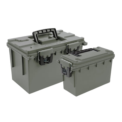 Sheffield 12629 Ammo Storage Box, Stackable .30 Cal Field Boxes, Water and Dust Resistant, Lockable Storage Box with Handle, Secures Hunting Gear, Supplies, and Bullets, Made in USA, Black, 1-Pack