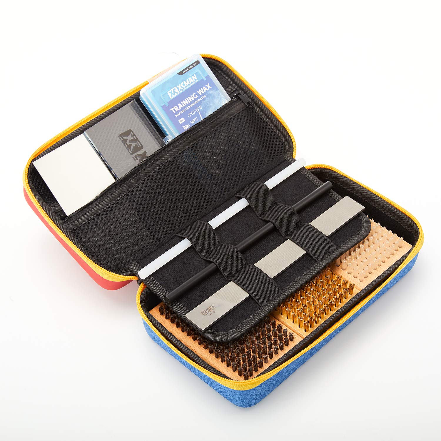 XCMAN Ski and Snowboard Waxing and Tuning Kit with Wax Brush Box for Traveling and Storage (Box with Tuning Tools)