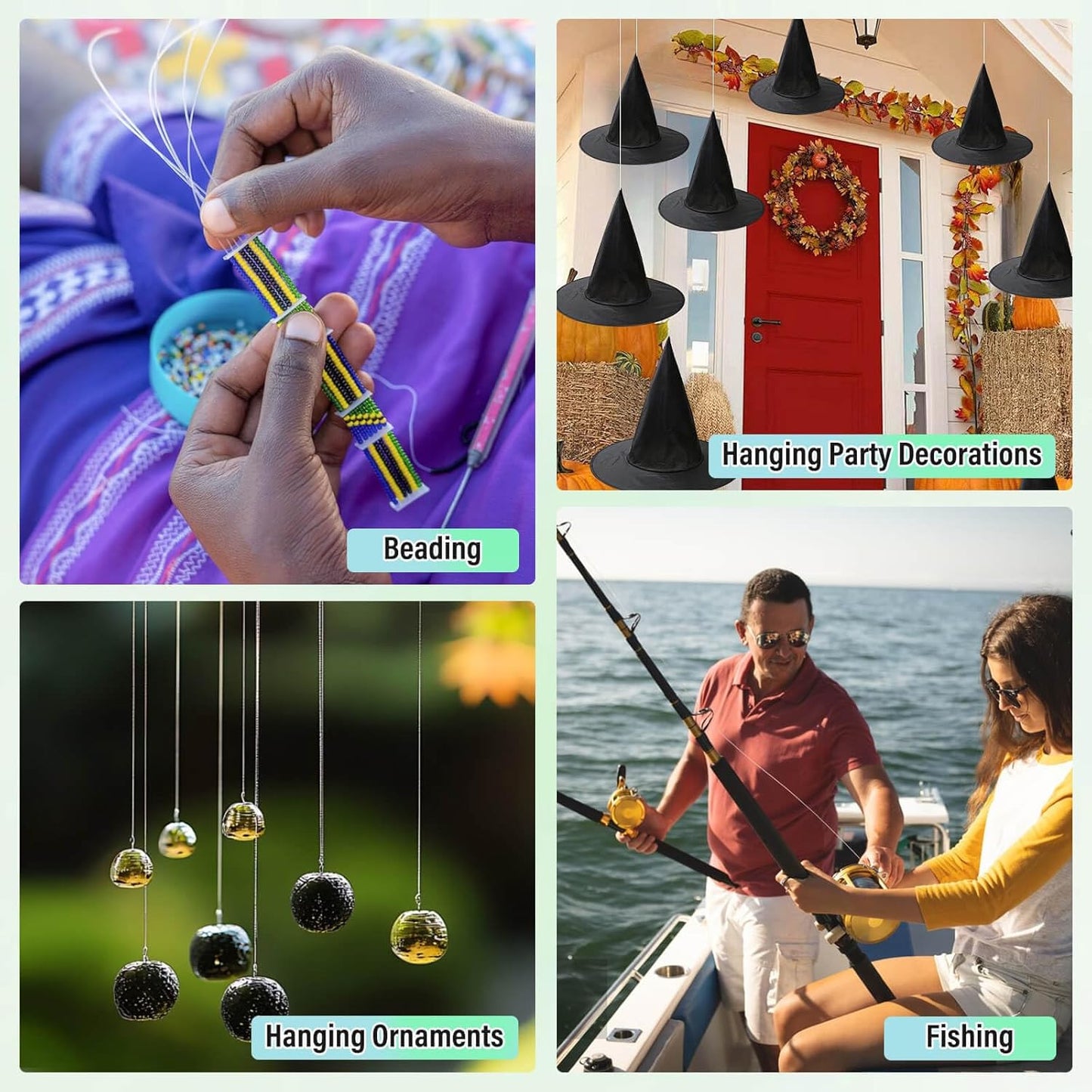 Anezus Fishing Wire for Hanging, Clear Fishing Line Invisible String Strong Monofilament Line for Hanging Decorations and Crafts