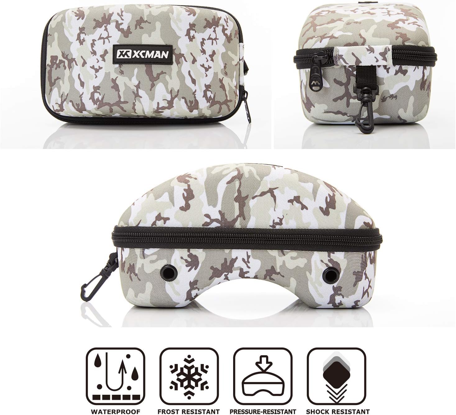 XCMAN Rigid EVA Ski Goggle Case Fit All Shapes and Size Ski Goggles