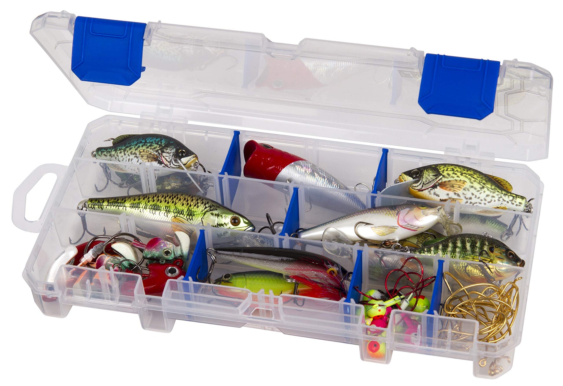 Flambeau Outdoors 4007 Fishing Tackle Box - Includes 12 Dividers, 24 Compartments, Clear Tackle Box Fishing Lure Organizer, Tuff Tainer Tackle Box with Zerust Anti-Rust Dividers