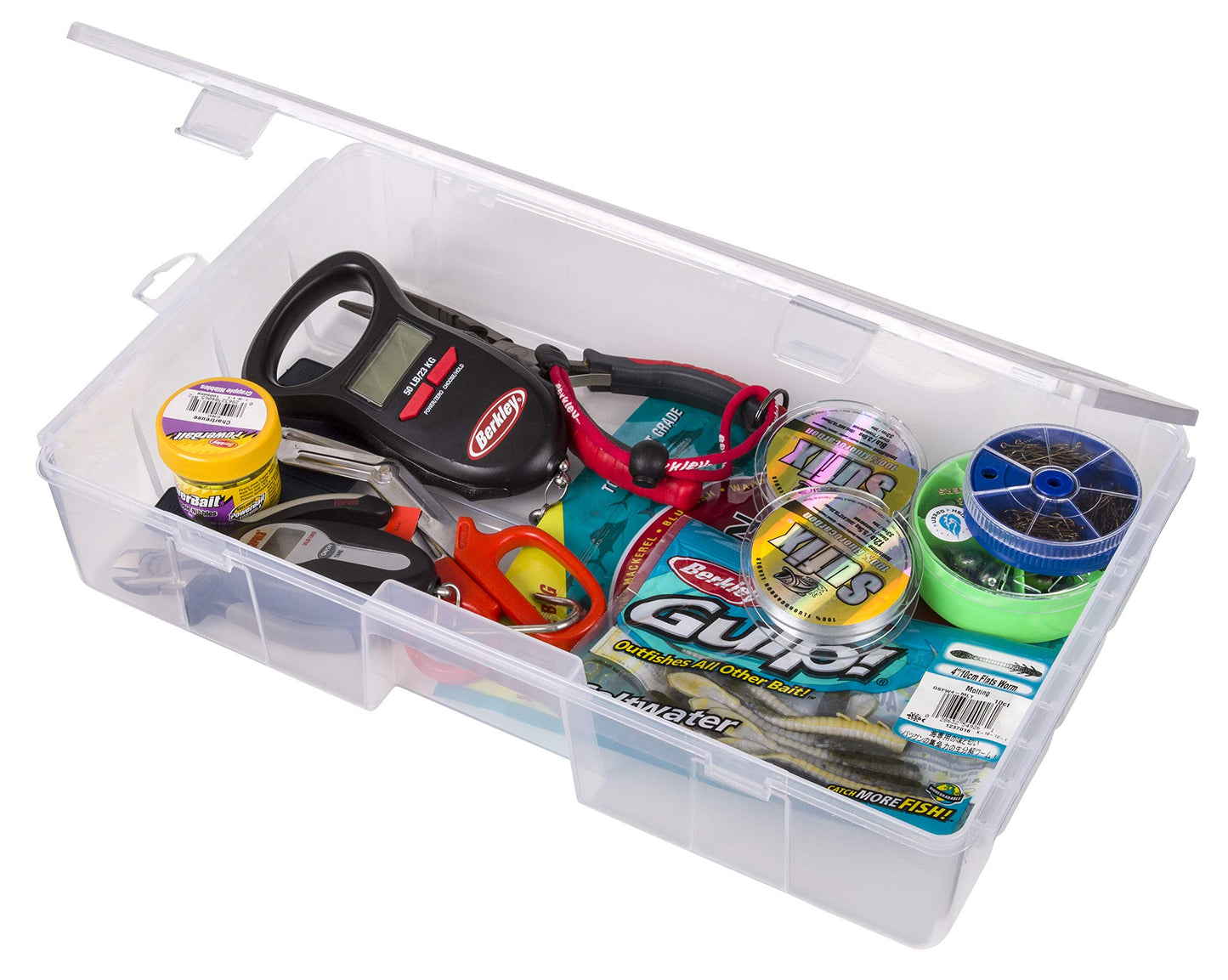 Flambeau Outdoors 4007 Fishing Tackle Box - Includes 12 Dividers, 24 Compartments, Clear Tackle Box Fishing Lure Organizer, Tuff Tainer Tackle Box with Zerust Anti-Rust Dividers
