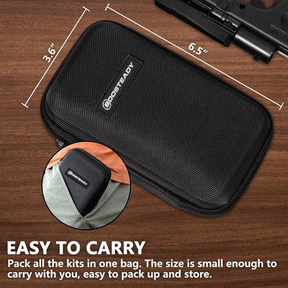 BOOSTEADY Universal Handgun Cleaning kit .22,.357,.38,9mm,.45 Caliber Pistol Cleaning Kit Bronze Bore Brush and Brass Jag Adapter