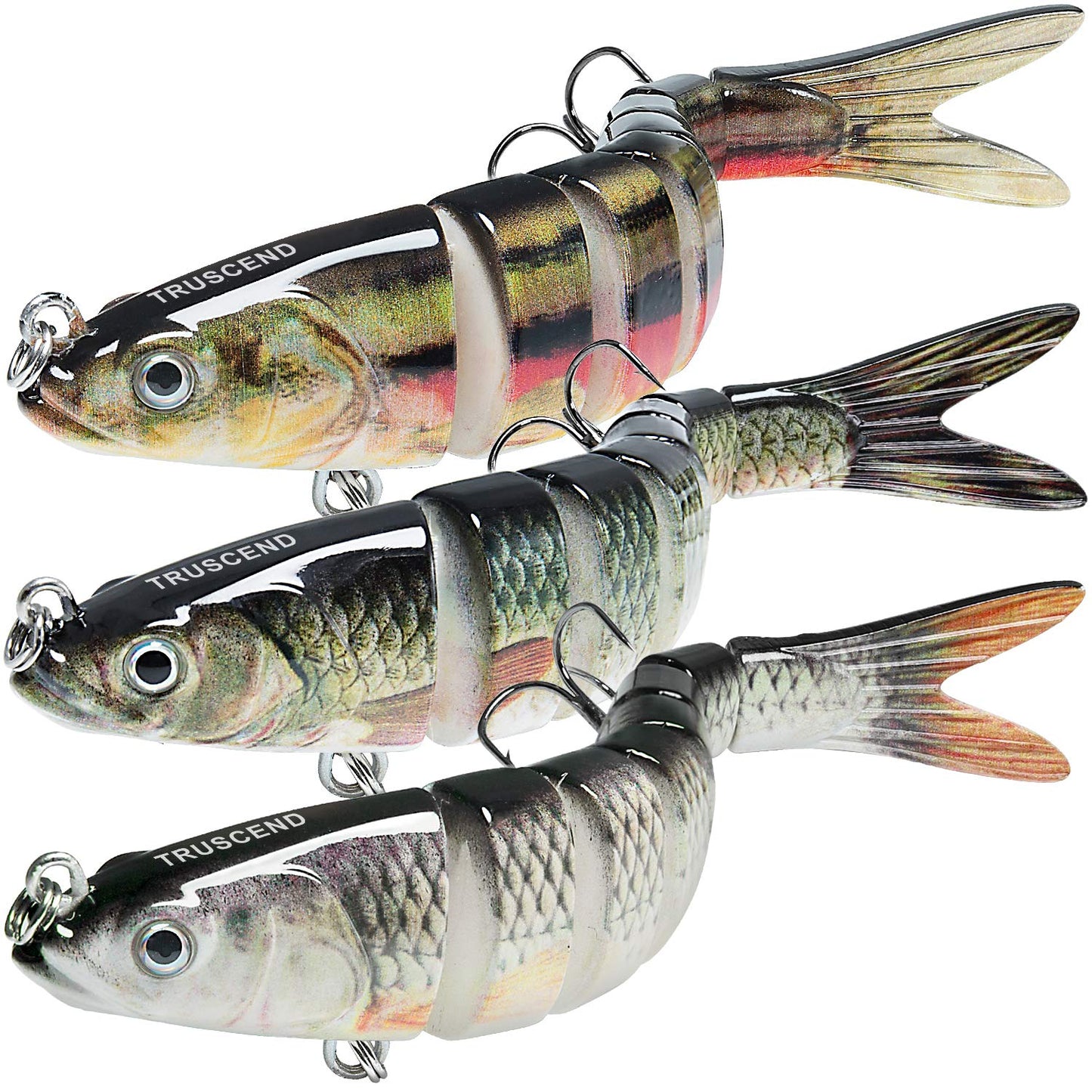 TRUSCEND Swimmax for Freshwater and Saltwater, Lifelike Fishing Lures for Bass Trout Crappie Walleye Pike Bluegill Salmon, Swimbait for Bass Fishing, Amazing Fishing Gear Gifts for Family Fishing
