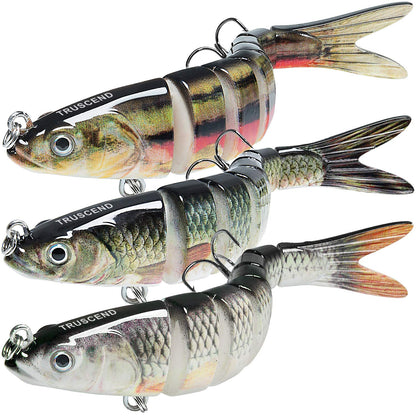 TRUSCEND Swimmax for Freshwater and Saltwater, Lifelike Fishing Lures for Bass Trout Crappie Walleye Pike Bluegill Salmon, Swimbait for Bass Fishing, Amazing Fishing Gear Gifts for Family Fishing