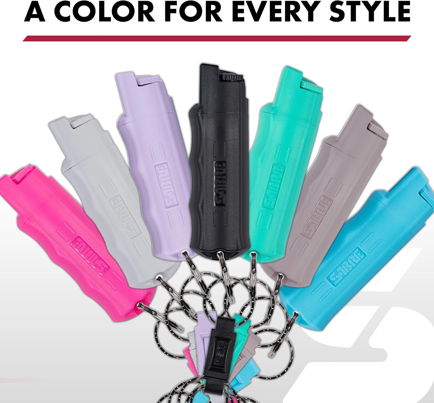 SABRE Pepper Spray, Maximum Police Strength OC Spray, Quick Release Keychain for Easy Carry and Fast Access, Finger Grip for More Accurate and Faster Aim, 0.54 fl oz, Secure and Easy to Use Safety