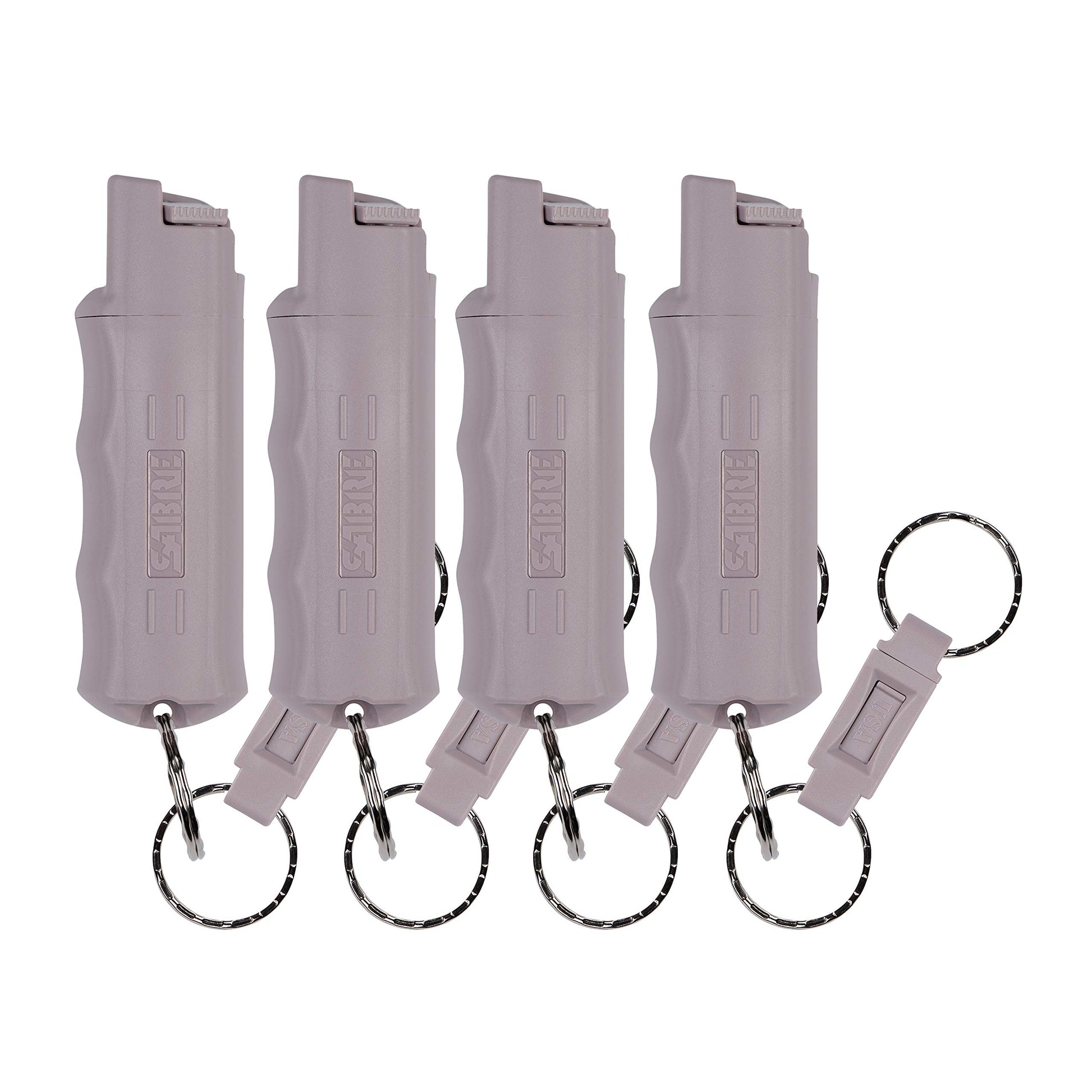 SABRE Pepper Spray, Maximum Police Strength OC Spray, Quick Release Keychain for Easy Carry and Fast Access, Finger Grip for More Accurate and Faster Aim, 0.54 fl oz, Secure and Easy to Use Safety