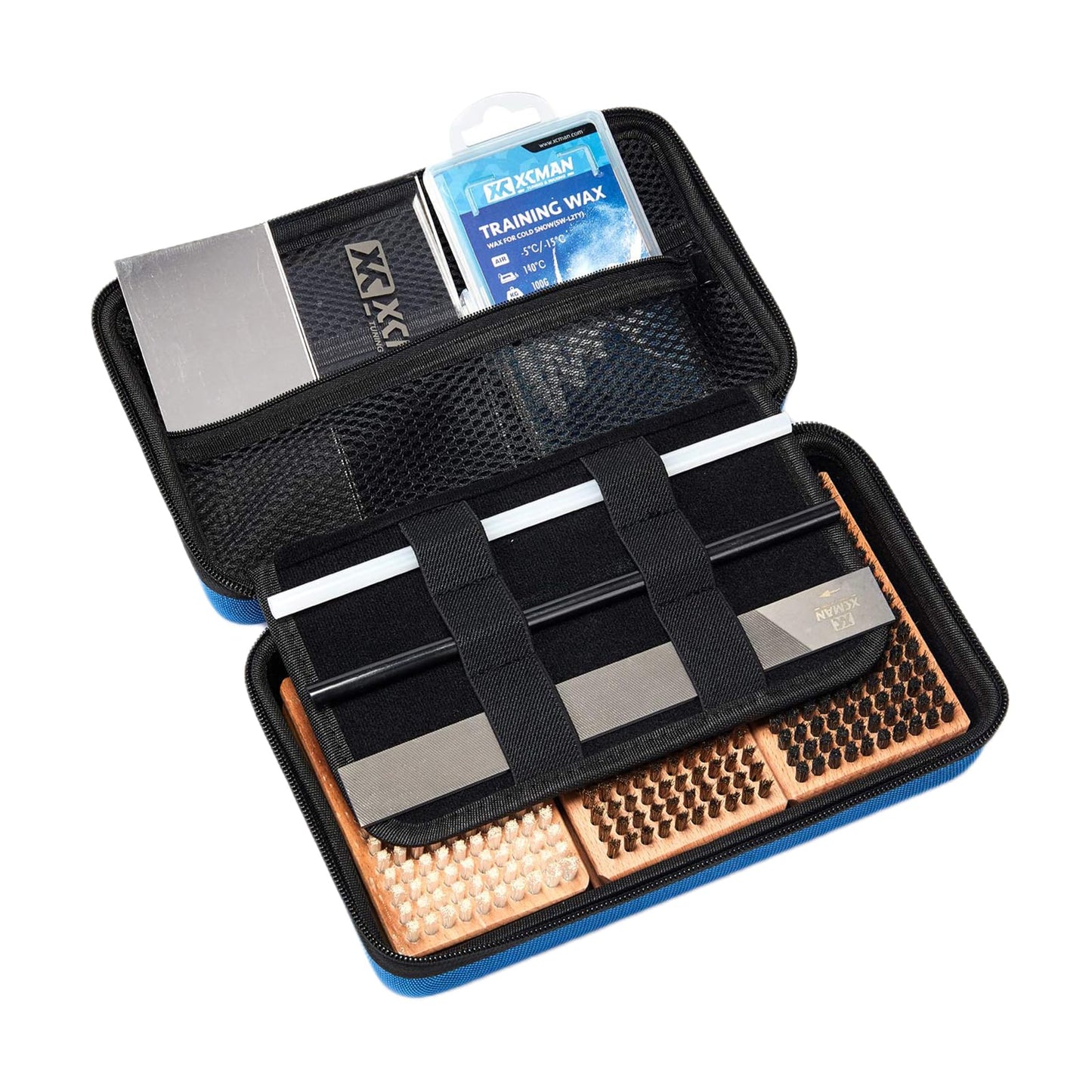 XCMAN Ski and Snowboard Waxing and Tuning Kit with Wax Brush Box for Traveling and Storage (Box with Tuning Tools)