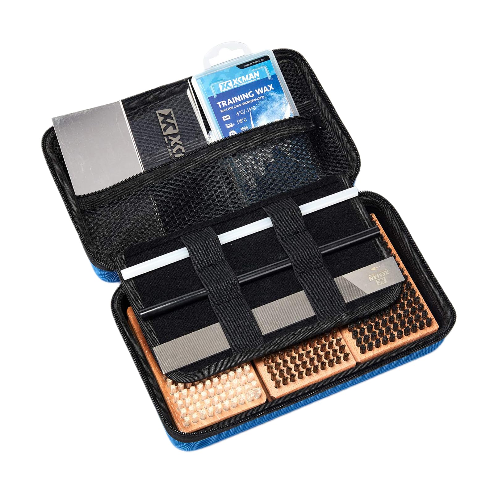 XCMAN Ski and Snowboard Waxing and Tuning Kit with Wax Brush Box for Traveling and Storage (Box with Tuning Tools)